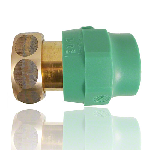 PP-RCT-EcoB A-Verschraubung IG-zyl für Armaturen + Wasserzähler mit Flachdichtring-EPDM grün